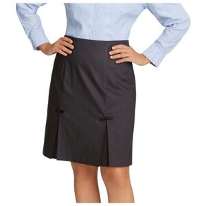 Belle Poque Gray Pencil Skirt 3XL – Black Bows Kick Pleats Back Zipper Stretch